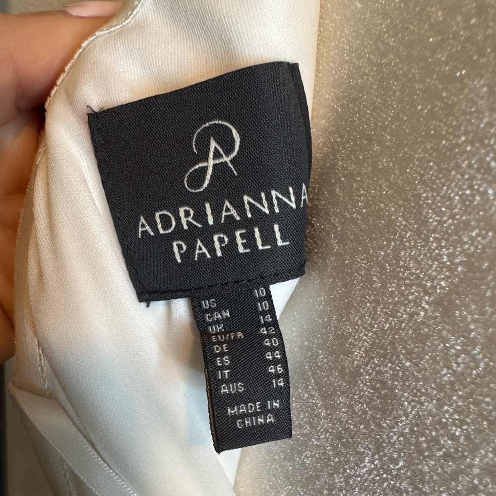 NWT Adrianna Papell One Shoulder Mini Cocktail and Party Dress Ivory Size 10 - Picture 9 of 9